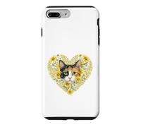 Calico Cat in Heart Filled with Wildflowers Flowers Case for iPhone 7 Plus/8 Plus
