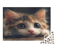 Calico Cat Jigsaw Puzzles Puzzles for Adults Kids. 1000 Pieces Big Eyes Impossible Challenge Toy Educational Games Home Decoration for Adults& Kids Age 14 Years Up 1000pcs (75x50cm)