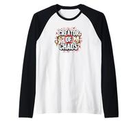 Calico Cat Kitten Creator of Chaos and Fun Raglan Baseball Tee