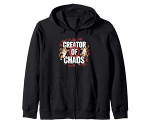 Calico Cat Kitten Creator of Chaos and Fun Zip Hoodie