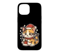 Calico Cat Knits Santa Hat Case for iPhone 15