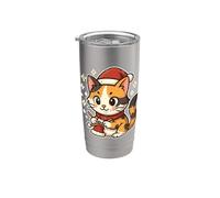 Calico Cat Knits Santa Hat Stainless Steel Insulated Tumbler