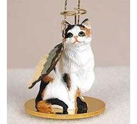 Calico Cat Ornament Tiny Angel Calico Cat Figurine