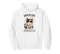 Calico Cat Overthinking Iced Coffee Design Pullover Hoodie