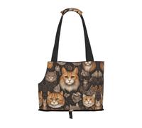 Calico cat Printed pet Shoulder Bag - Foldable Design, Small cat and Dog Travel Bag