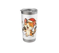 Calico Santa Cat Singing Stainless Steel Insulated Tumbler