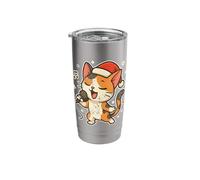 Calico Santa Cat Singing Stainless Steel Insulated Tumbler