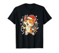 Calico Santa Cat Singing T-Shirt