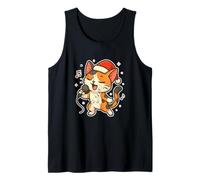 Calico Santa Cat Singing Tank Top