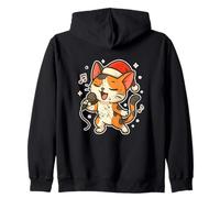 Calico Santa Cat Singing Zip Hoodie