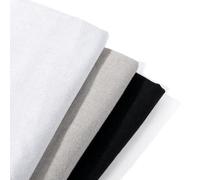 Calico Style Canvas Fabric Natural Linen Look for Embroidery Crafts Bags Budget Material,Natural Black and White. Light Weight Loose Weave Multipurpose Use. White, 1 Meter