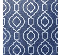 Calico Trellis Wallpaper Geometric Cream Navy Silver Glitter Embossed Textured Vinyl