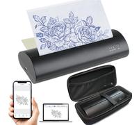 Calicon MHT-P8009 Wireless Tattoo Stencil Printer, Portable Tattoo Transfer Thermal Copier Machine, Rechargeable, Monochrome, Compatible for Smartphone & PC (With Storage Box, 10pcs Transfer Paper)