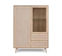 CALICOSY 2-Door, 2-Drawer Sideboard, H139 Cm - Rattan Print - BALI in Light Brown CALICOSY Light Brown