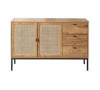 CALICOSY 2-Door, 3-Drawer Rattan Sideboard, 120 Cm Wide - JAYA in Light Brown CALICOSY Light Brown