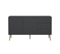 CALICOSY 2-Door, 3-Drawer Sideboard With Wooden Legs, 147.2 Cm Wide - TARP in Grey CALICOSY Grey