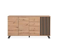 CALICOSY 3-Door, 4-Drawer Sideboard In Artisan Oak Finish, 160 Cm Wide - LUBLIN in Light Brown CALICOSY Light Brown
