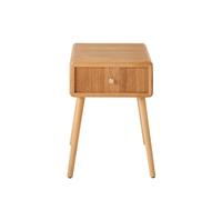 CALICOSY Bedside Table With 1 Drawer & Slatted Fronts, 52 Cm High - AVA in Light Brown CALICOSY Light Brown