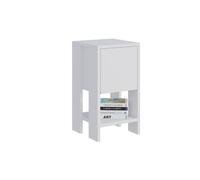CALICOSY Bedside Table With 1 Drop-Down Door, H55 Cm - EMA in White CALICOSY White