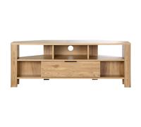 CALICOSY Corner TV Unit With 1 Drawer, Oak Finish - W120 Cm in Light Brown CALICOSY Light Brown