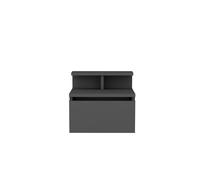 CALICOSY Hanging Bedside Table, 1 Drop-Down Door, Anthracite, 39.8 Cm Wide in Charcoal CALICOSY Charcoal