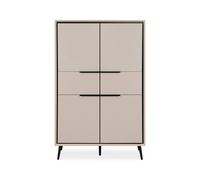 CALICOSY High Sideboard With 4 Doors & 2 Drawers, 140 Cm High - ARONA in Taupe CALICOSY Taupe