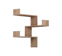 CALICOSY Luska Corner Wall Shelf With 3 Shelves, H90 Cm in Light Oak CALICOSY Light Oak