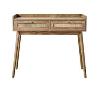 CALICOSY PALMO 2-Drawer Console Table With Rattan Fronts in Light Brown CALICOSY Light Brown