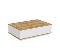 CALICOSY Rectangular Coffee Table With 1 Drop-Leaf, White & Atlantic Pine - … in Light Brown CALICOSY Light Brown
