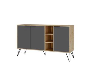 CALICOSY Sideboard 3 Niches & 3 Doors L142 Cm - Clara in Grey CALICOSY Grey