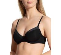 CALIDA Cate Women's Satin Trim Adjustable Straps T-Shirt Bra, Black, 34B