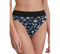 Calida Elastic Trend Women's Briefs with Wide Soft Waistband, High Waist, Naturally Breathable and Soft Single Jersey Quality, Black print, 44-46