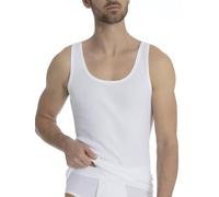 CALIDA Men's Cotton 1:1 Athletic Shirt Undershirt, Opaque, White, 52-54