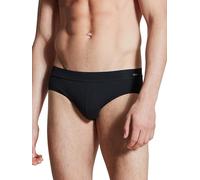 CALIDA Men's Cotton Code Slip Underwear, Opaque, Black, 46-48