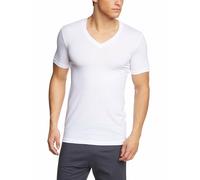 CALIDA Men's Evolution T-Shirt V-Neck Undershirt, Opaque, White, 56 (EU)