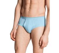 Calida Men's Midislip Twisted Cotton Plain Boxer Briefs, Blue (Eisblau 680), Small