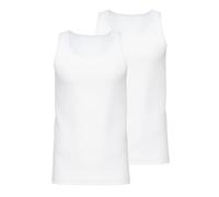 Calida Men's Natural Benefit Sports Tank Top (Pack of 2), White (Weiss 001), Medium
