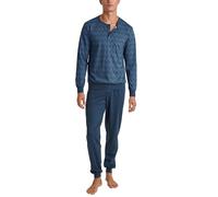 CALIDA Men's Relax Imprint Pajama Set, Coronet Blue, 56 Tall (Pack of 2)