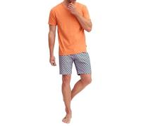 CALIDA Men's Relax Imprint Pajama Set, Juicy Orange, 40