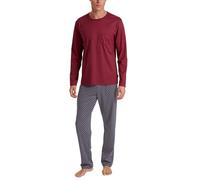 CALIDA Men's Relax Imprint Pajama Set, Opaque, Mars Red, 46