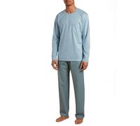 CALIDA Men's Relax Imprint Pajama Set, Opaque, Tempest Blue, 50