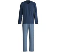CALIDA Men's Relax Streamline Pajama Set, Blue (Insignia Blue), 46-48