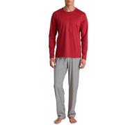 CALIDA Men's Relax Streamline Pajama Set, Opaque, Red (Amaranth), 46-48