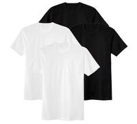 CALIDA Men's T-Shirt, Pack of 4, Natural Benefit, Crew Neck, 100% Cotton, white/black, S