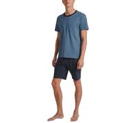 CALIDA Relax Essentials Men's Short Pyjamas 100% Organic Cotton Trousers with Fabric-Covered Elastic Waistband, coronet blue, 40
