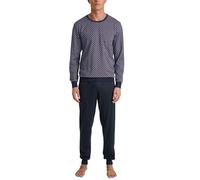 CALIDA Relax Imprint Men's Buttoned Pyjamas, 100% Cotton, Trousers with Fabric-Covered Elastic Waistband, Mars Red, 52-54