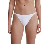 Calida Sleek Skin Women's Low Cut Thong Briefs for Sensitive Skin Lightweight, White, 48-50