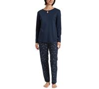 CALIDA Sweet Dreams Women's Long Pyjamas 100% Cotton Trousers with Fabric Covered Elastic Waistband, Peacoat Blue, 36-38