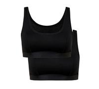 CALIDA Women's Benefit Sports Bra, Opaque, Black, 36-38 (Pack of 2)