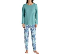 CALIDA Women's Coastal Dreams Pajama Set, Opaque, Ice Green, 40-42